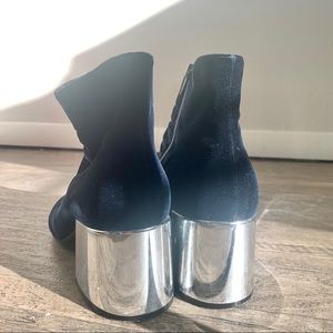 MM6 Maison Margiela Velvet Navy Mirror Heel Boots